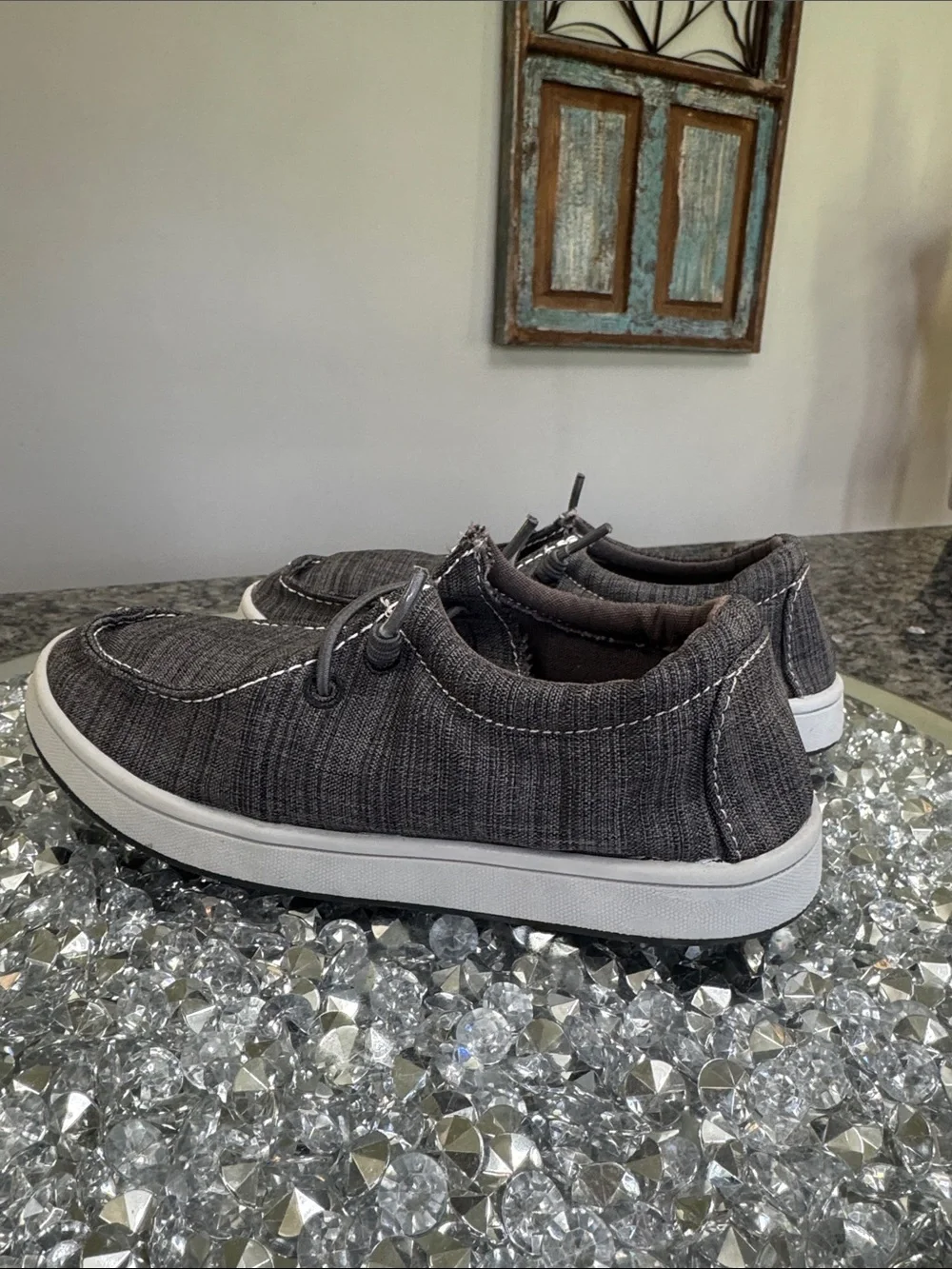 Sonoma Charcoal Fabric Slip-On Sneakers NWOT 2